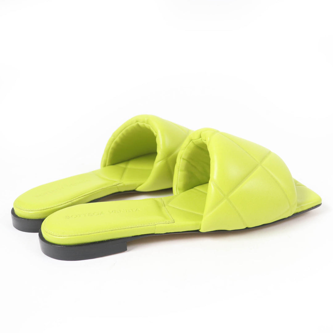 Pristine BOTTEGAVENETA Mule lido Flat sandals Light green leather Women 35
