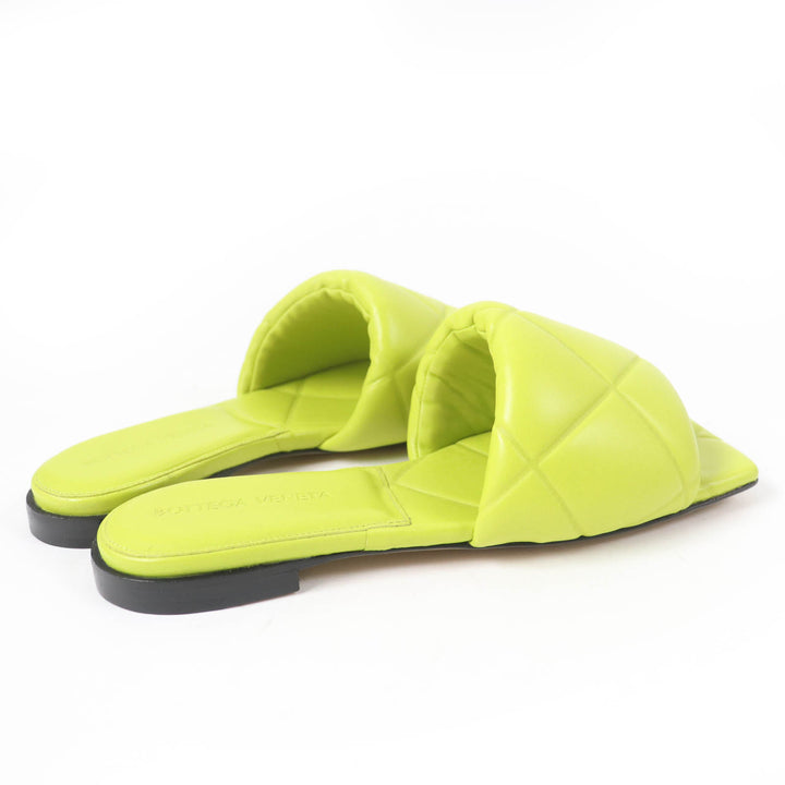 Pristine BOTTEGAVENETA Mule lido Flat sandals Light green leather Women 35