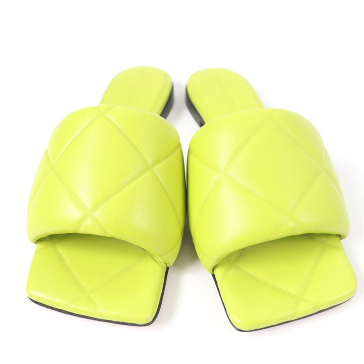 Pristine BOTTEGAVENETA Mule lido Flat sandals Light green leather Women 35