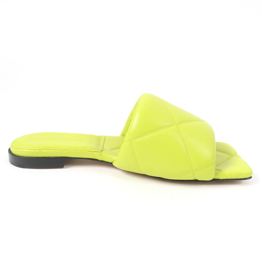 Pristine BOTTEGAVENETA Mule lido Flat sandals Light green leather Women 35