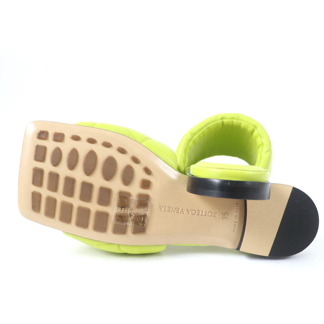 Pristine BOTTEGAVENETA Mule lido Flat sandals Light green leather Women 35