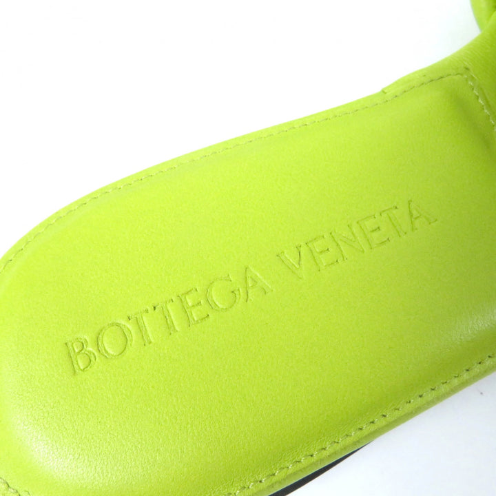 Pristine BOTTEGAVENETA Mule lido Flat sandals Light green leather Women 35