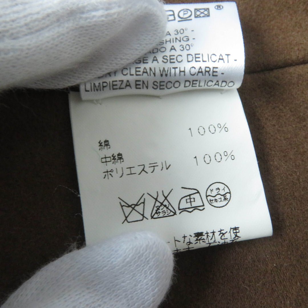 Great HERMES Best Serie button H motif padded ZIP UP quilted beige cotton Women