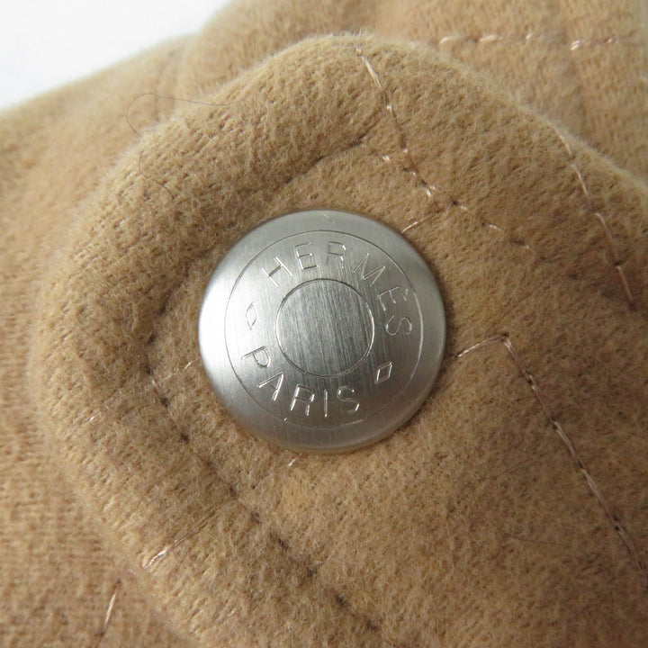 Great HERMES Best Serie button H motif padded ZIP UP quilted beige cotton Women