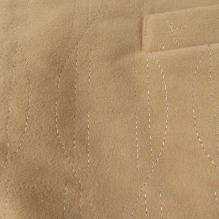 Great HERMES Best Serie button H motif padded ZIP UP quilted beige cotton Women