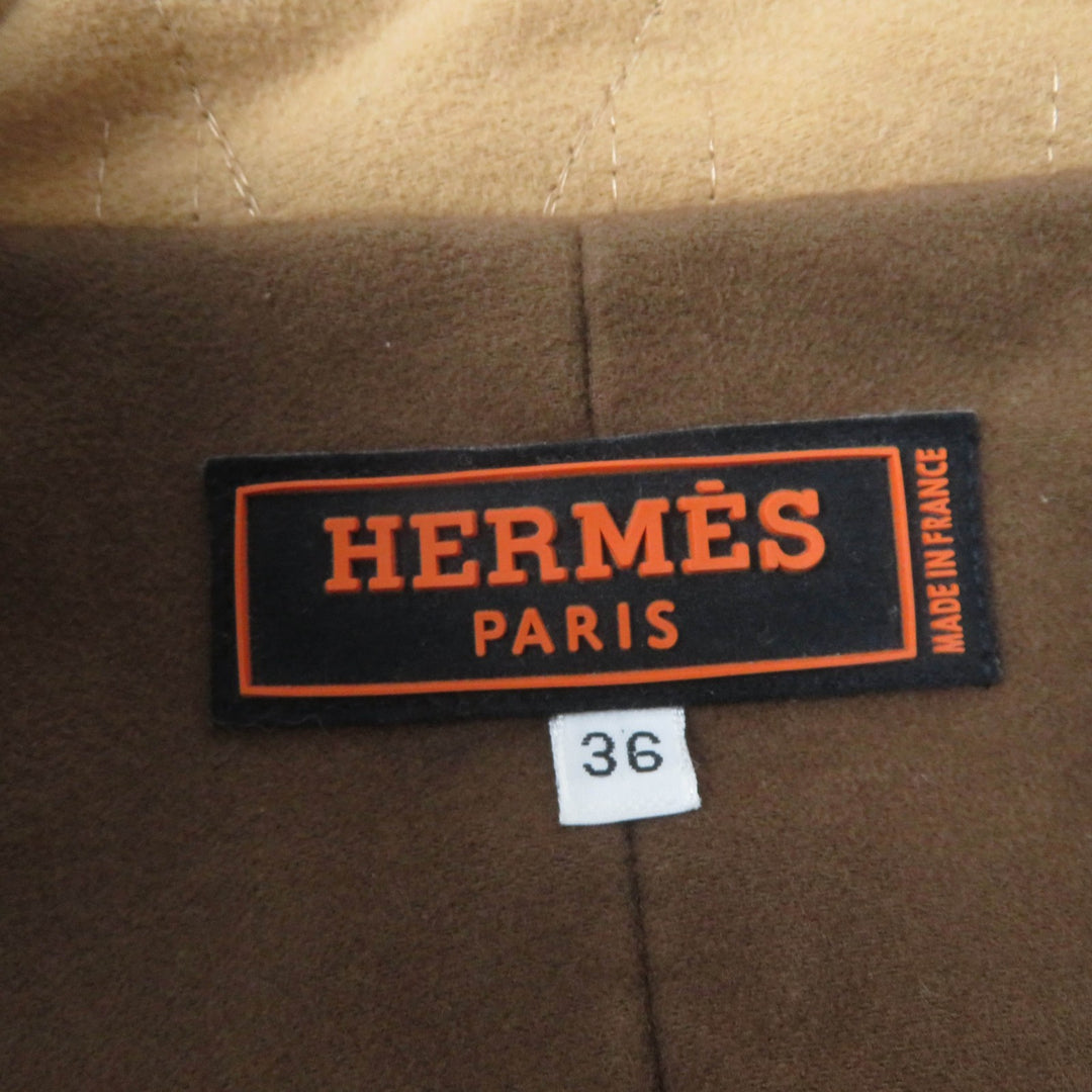 Great HERMES Best Serie button H motif padded ZIP UP quilted beige cotton Women