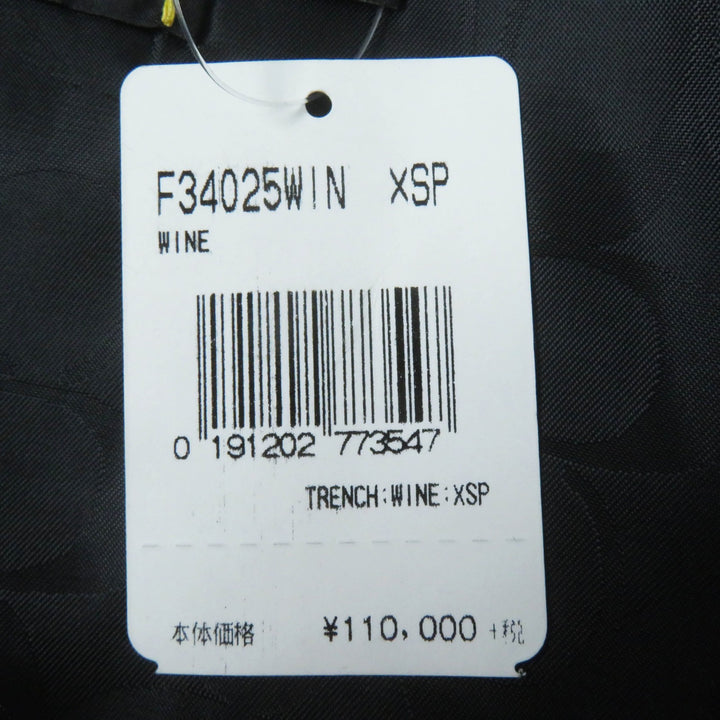 Pristine COACH trench coat Signature charm and logo button on the back, wine-red XS