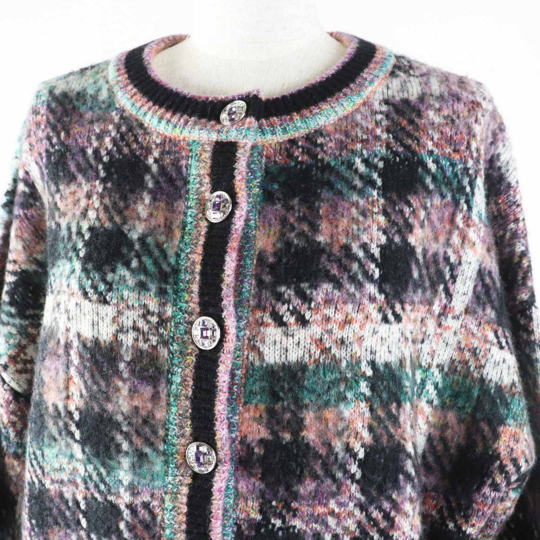 Great CHANEL one piece Gripoa button MIX knit tunic / Multi cashmere Women 36 P72935