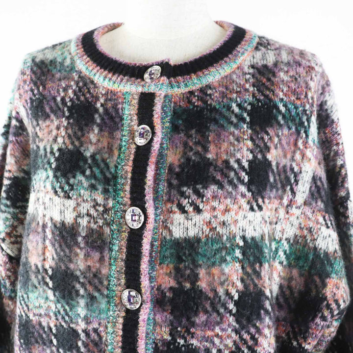 Great CHANEL one piece Gripoa button MIX knit tunic / Multi cashmere Women 36