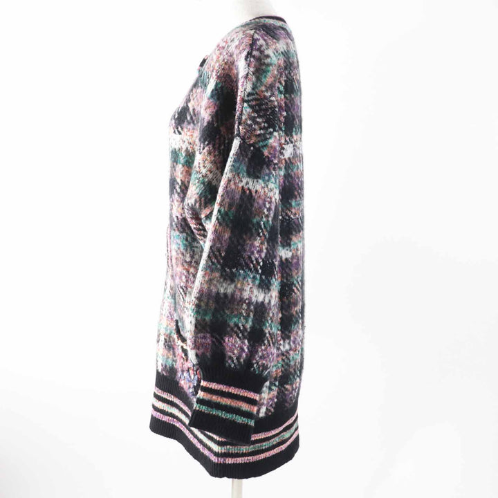 Great CHANEL one piece Gripoa button MIX knit tunic / Multi cashmere Women 36 P72935