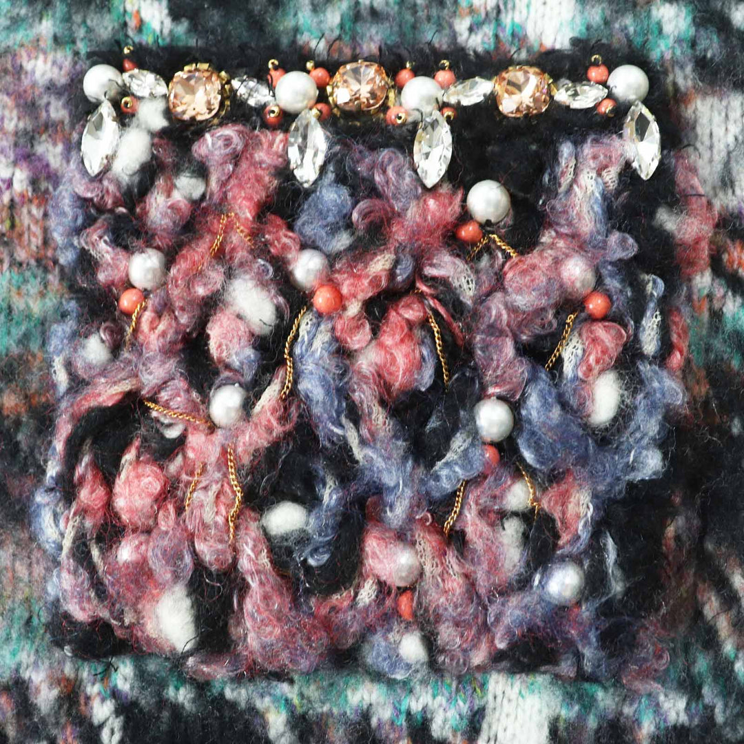Great CHANEL one piece Gripoa button MIX knit tunic / Multi cashmere Women 36 P72935