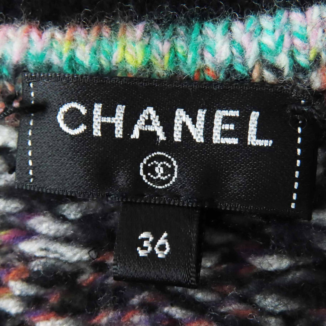 Great CHANEL one piece Gripoa button MIX knit tunic / Multi cashmere Women 36 P72935