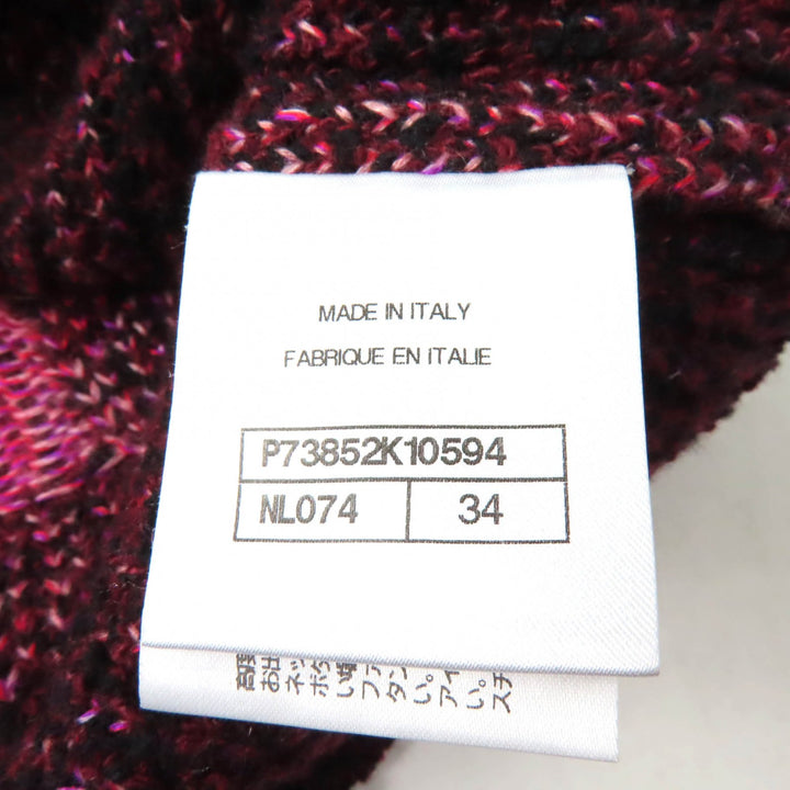 Excellent CHANEL Best COCO MarkMetal V-neck knit Pink cashmere Women 34 P73852