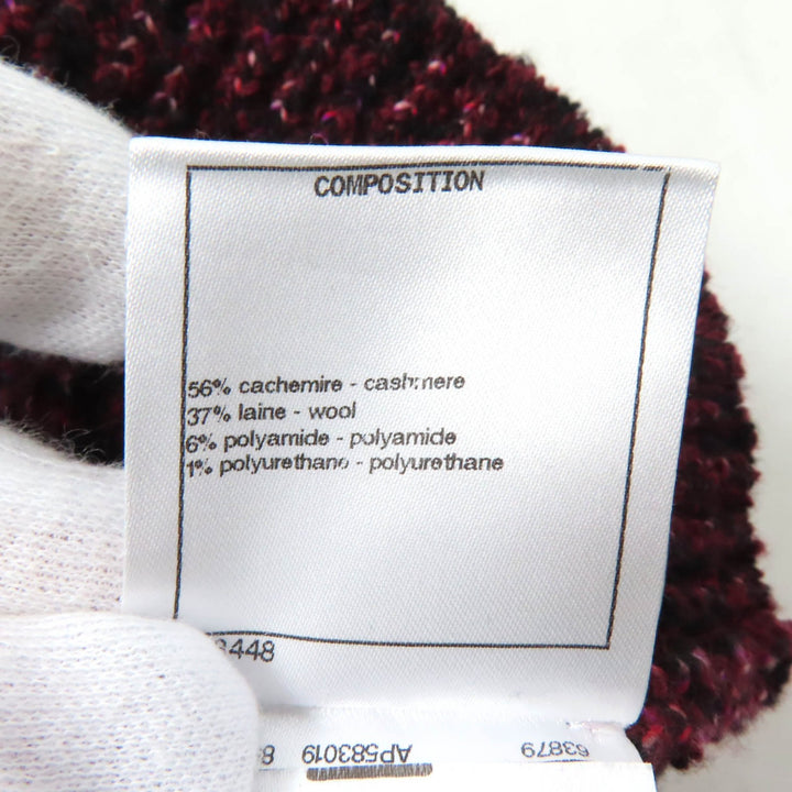 Excellent CHANEL Best COCO MarkMetal V-neck knit Pink cashmere Women 34 P73852