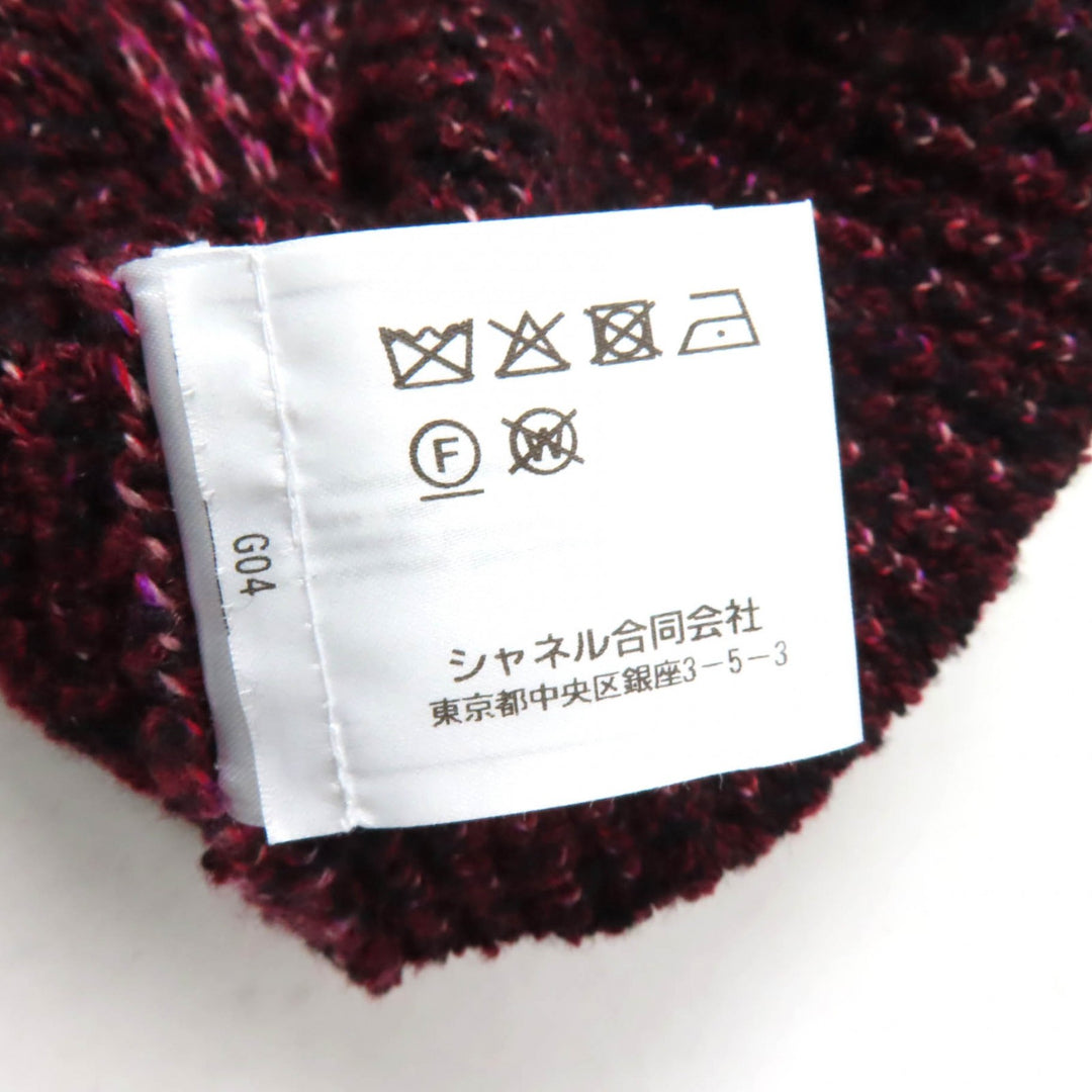 Excellent CHANEL Best COCO MarkMetal V-neck knit Pink cashmere Women 34 P73852