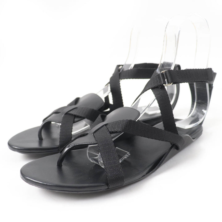 Great HERMES Sandals aura Ankle strap black leather Women 38 201063Z