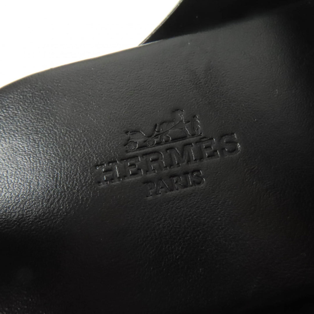 Great HERMES Sandals aura Ankle strap black leather Women 38 201063Z