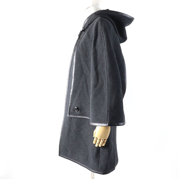 Great TAE ASHIDA poncho Layered piping design hoodie coat wool Women M TC2708