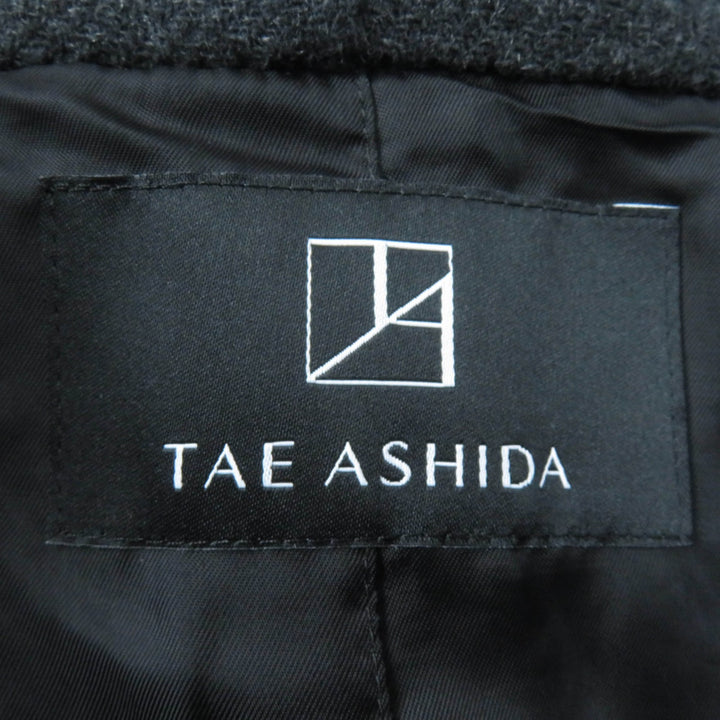 Great TAE ASHIDA poncho Layered piping design hoodie coat wool Women M TC2708