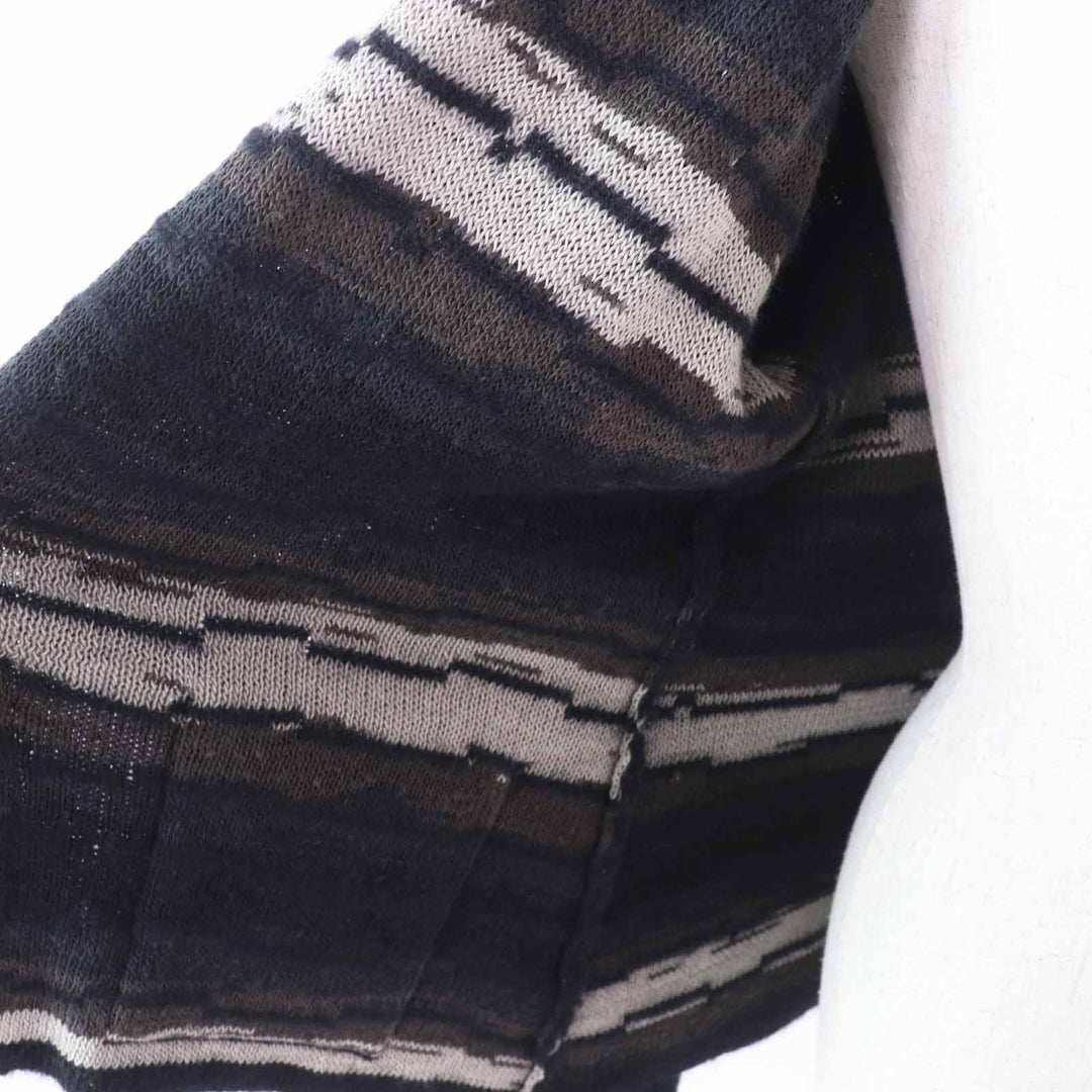 Excellent CHANEL cardigan COCO Mark buttoned knit Dark navy wool Women 42 09A P36148