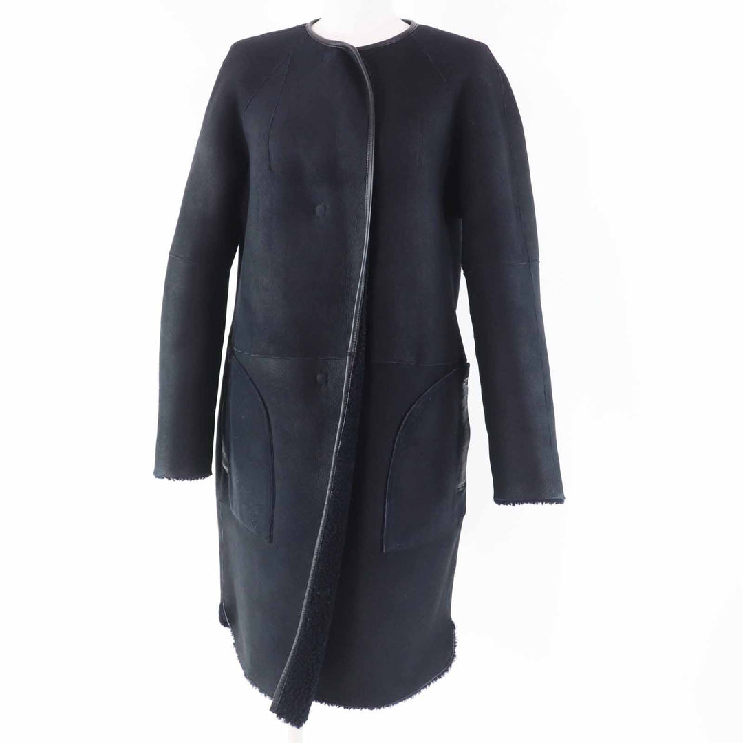 INES＆MARECHAL Mouton coat Reversible, hidden placket, Sheep leather Women 34