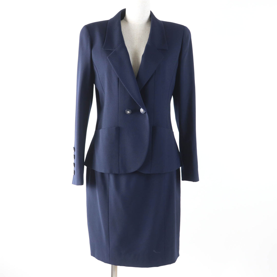 Excellent CHANEL setup COCO Mark Button Jacket and Skirt 38 96P P06410V04616