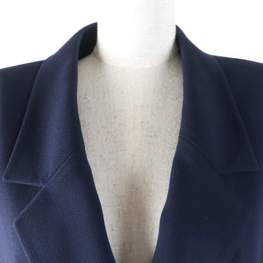 Excellent CHANEL setup COCO Mark Button Jacket and Skirt Navy Women 38 96P P06410V04616