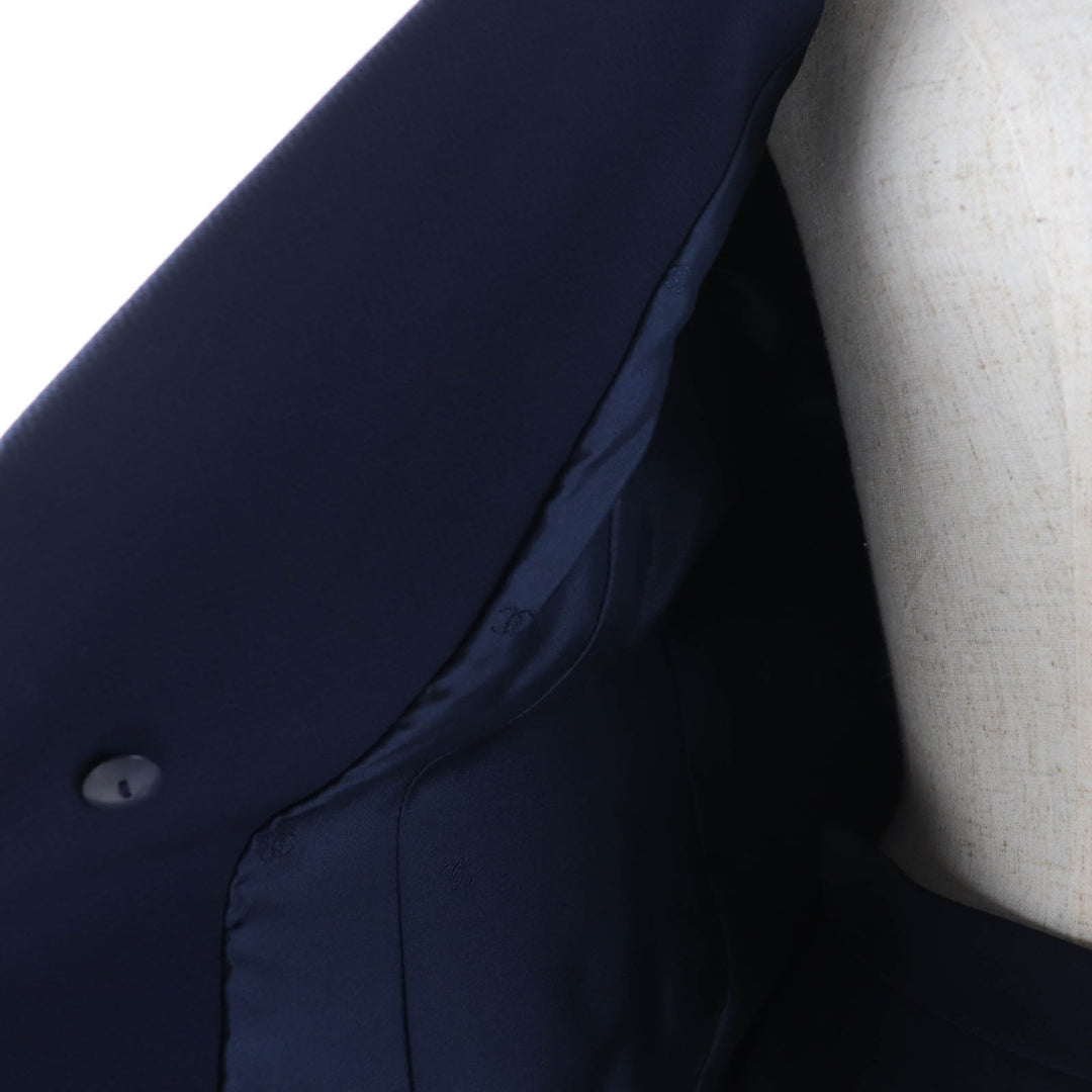 Excellent CHANEL setup COCO Mark Button Jacket and Skirt Navy Women 38 96P P06410V04616