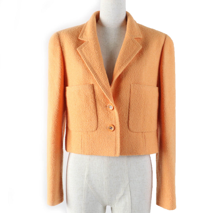 Excellent CHANEL tailored jacket COCO Mark Button Tweed 38 96P P06565V04632