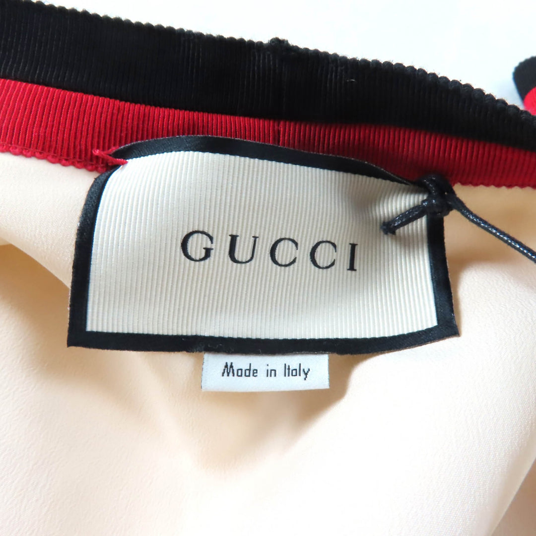 Excellent GUCCI one piece Web line tweed long with GG buttons off white Women 36