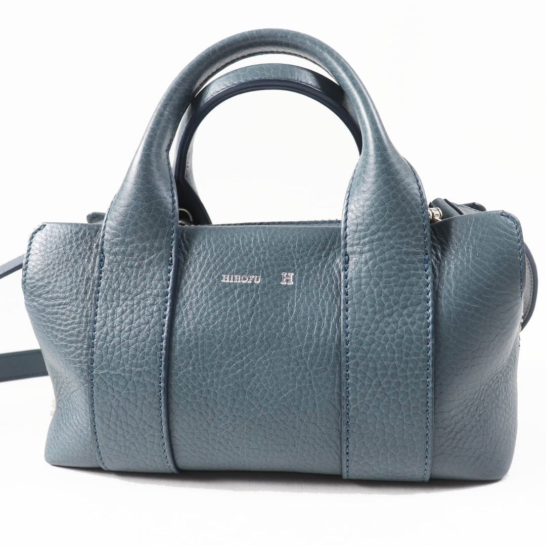 Excellent HIROFU Shoulder Bag Rampo S 2WAY Hand/ blue leather Women 15906L