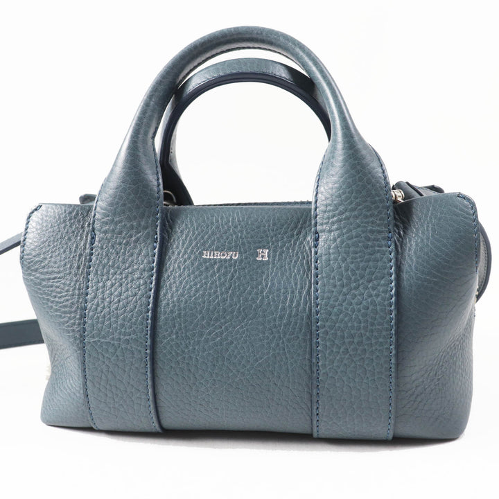 Excellent HIROFU Shoulder Bag Rampo S 2WAY Hand/ blue leather Women 15906L