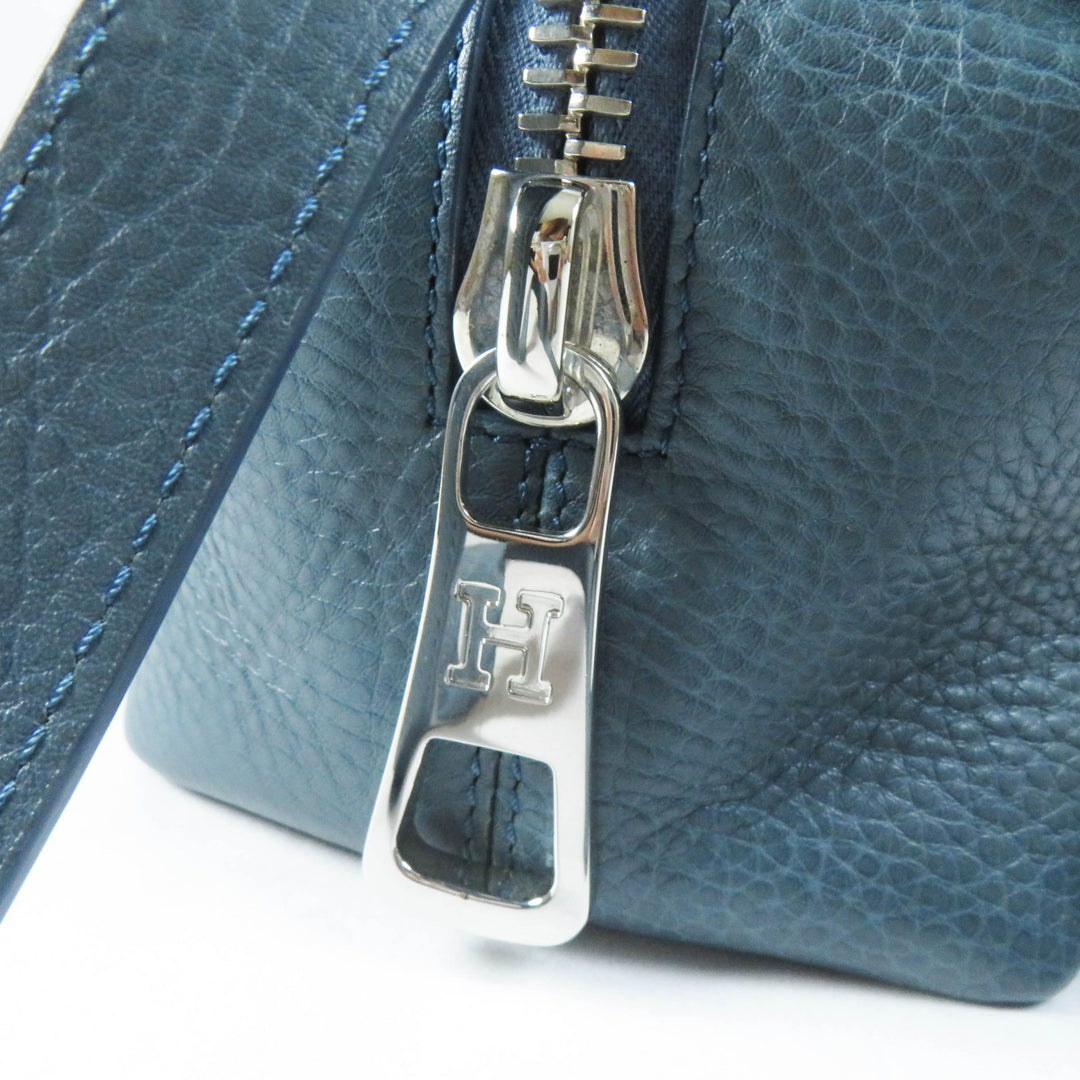 Excellent HIROFU Shoulder Bag Rampo S 2WAY Hand/ blue leather Women 15906L