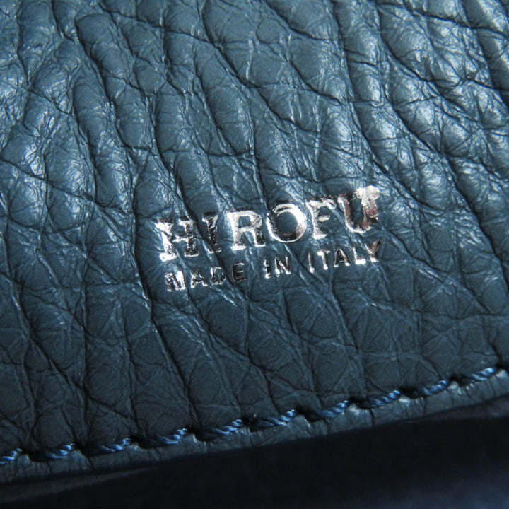Excellent HIROFU Shoulder Bag Rampo S 2WAY Hand/ blue leather Women 15906L