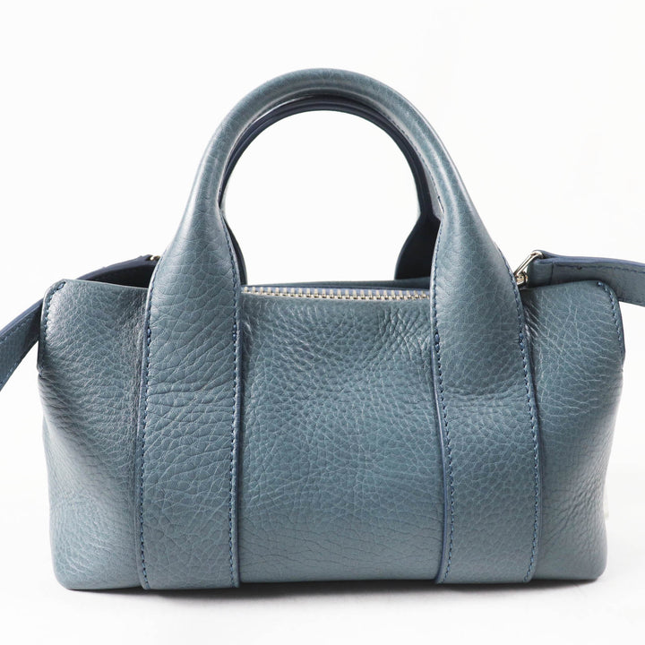 Excellent HIROFU Shoulder Bag Rampo S 2WAY Hand/ blue leather Women 15906L