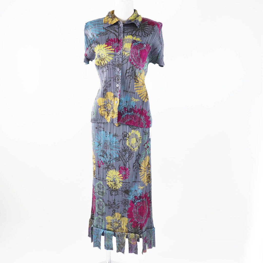 Pristine PLEATS PLEASE two-piece set Flower print Multi PP71-JJ783 PP71-JG785