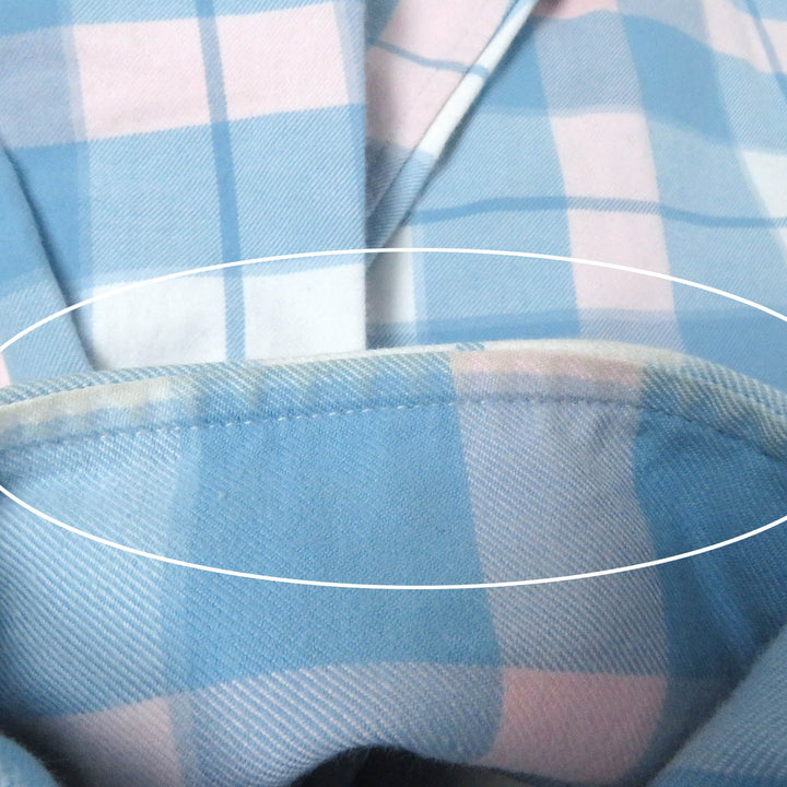 Great THOM BROWNE Long sleeve shirt Tricolor Tartan Check Straight Fit blue cotton mens 2 MWL272A