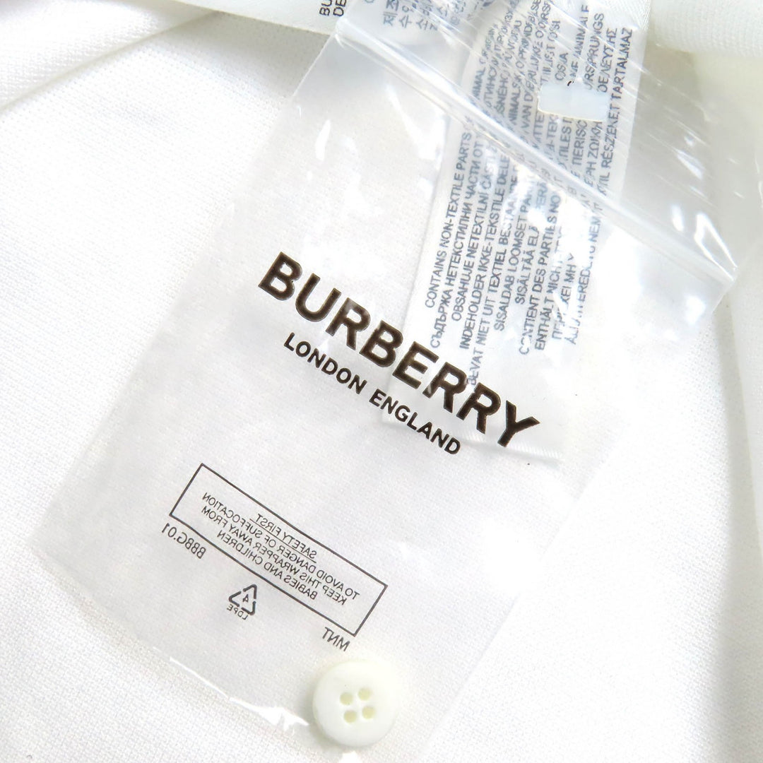 Pristine BURBERRY Short sleeve polo shirt TB logo embroidery white cotton L
