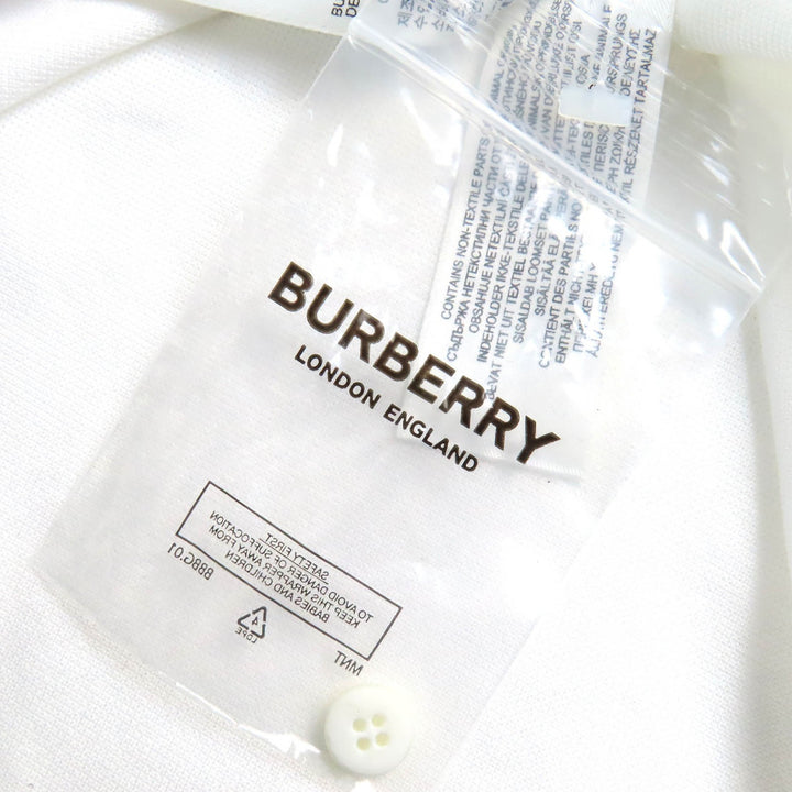 Pristine BURBERRY Short sleeve polo shirt TB logo embroidery white cotton L