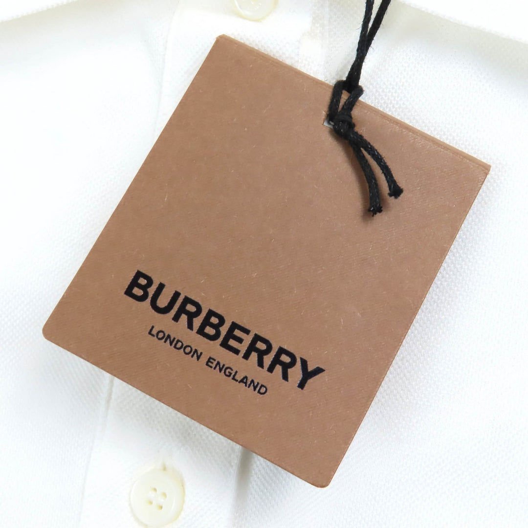 Pristine BURBERRY Short sleeve polo shirt TB logo embroidery white cotton L