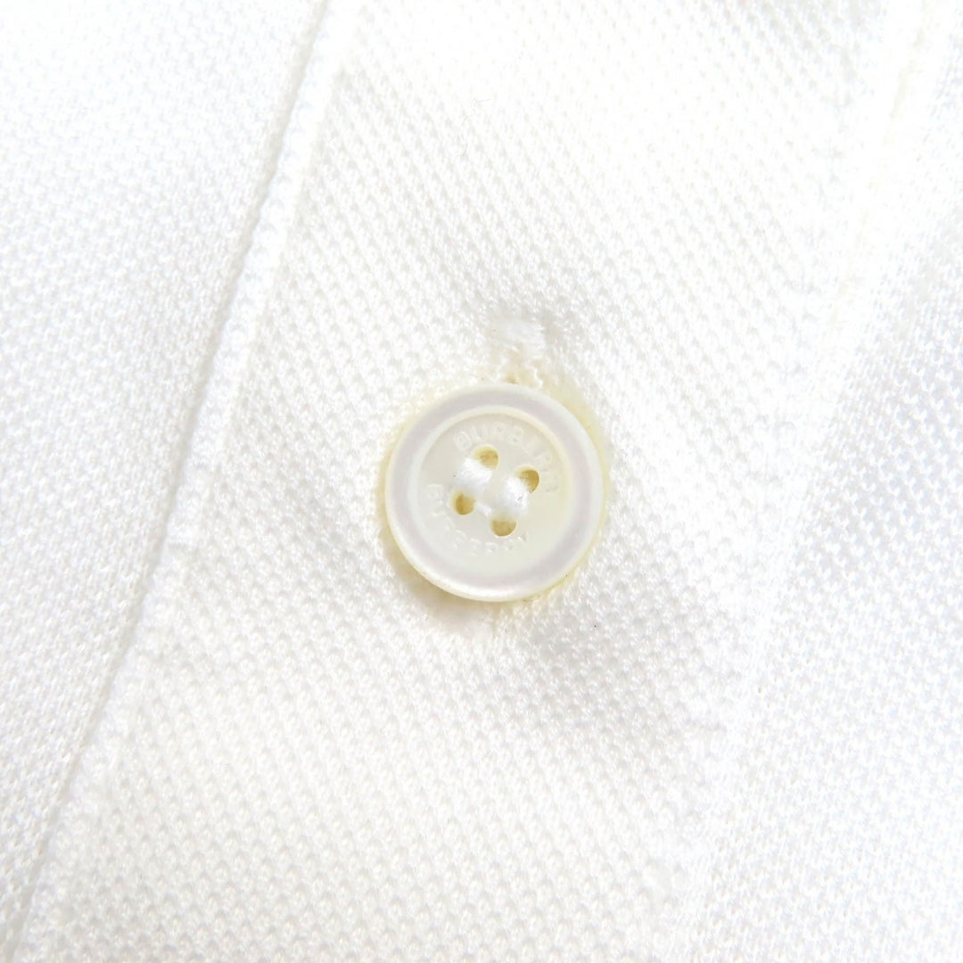 Pristine BURBERRY Short sleeve polo shirt TB logo embroidery white cotton L