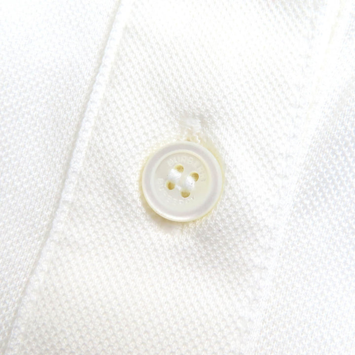 Pristine BURBERRY Short sleeve polo shirt TB logo embroidery white cotton L