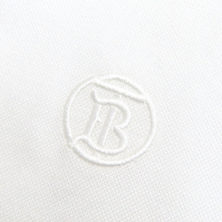 Pristine BURBERRY Short sleeve polo shirt TB logo embroidery white cotton L