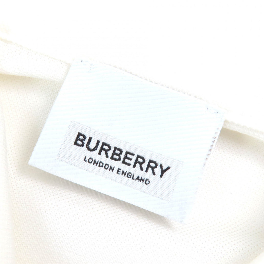 Pristine BURBERRY Short sleeve polo shirt TB logo embroidery white cotton L
