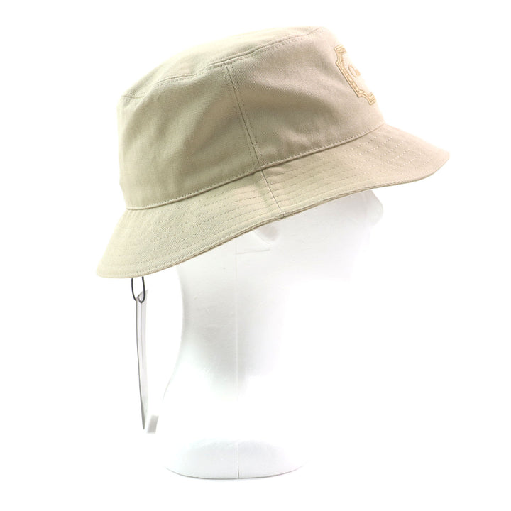 Excellent DIOR hat Dior logo embroidered bucket hat beige cotton mens S