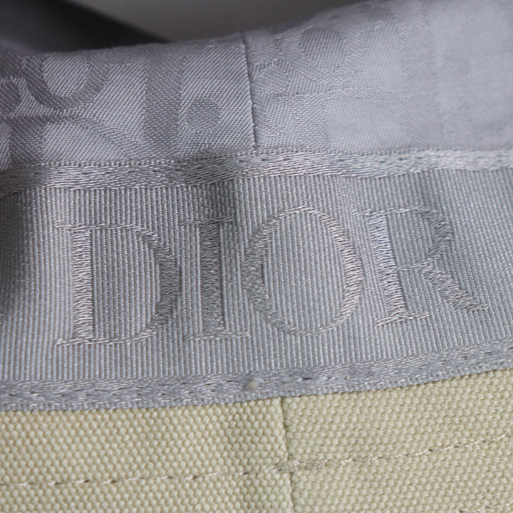 Excellent DIOR hat Dior logo embroidered bucket hat beige cotton mens S