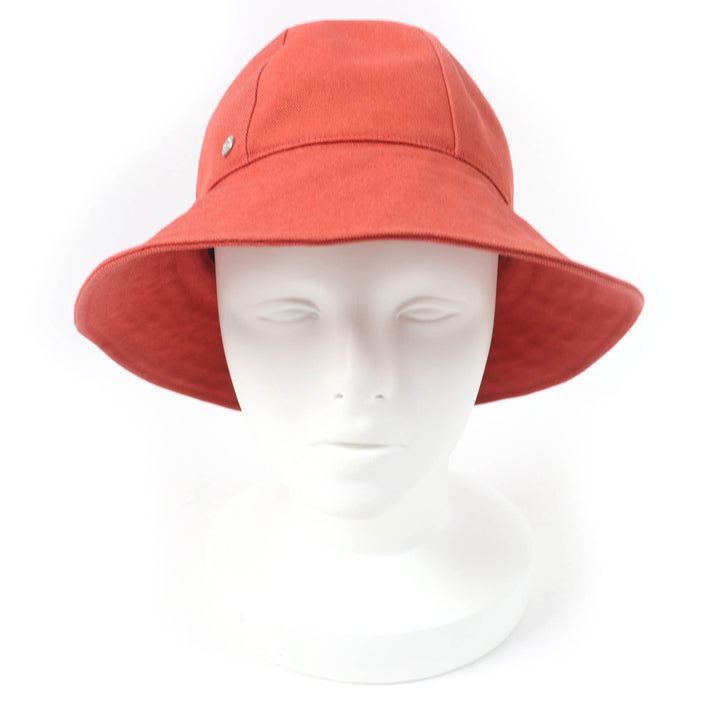 Excellent HERMES hat Serie Metal 100% cotton, canvas Orange series cotton 57