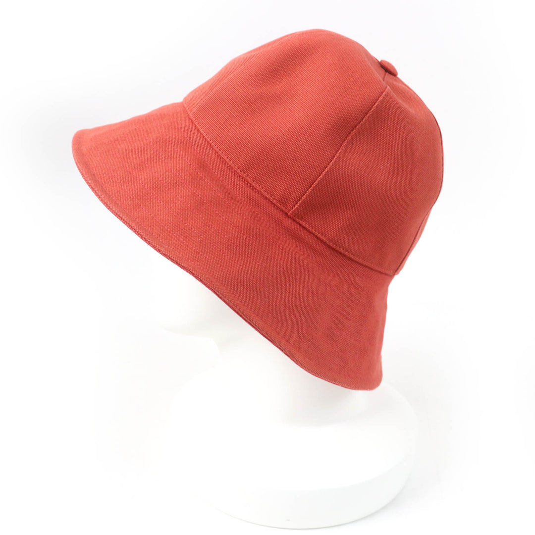 Excellent HERMES hat Serie Metal 100% cotton, canvas Orange series cotton 57