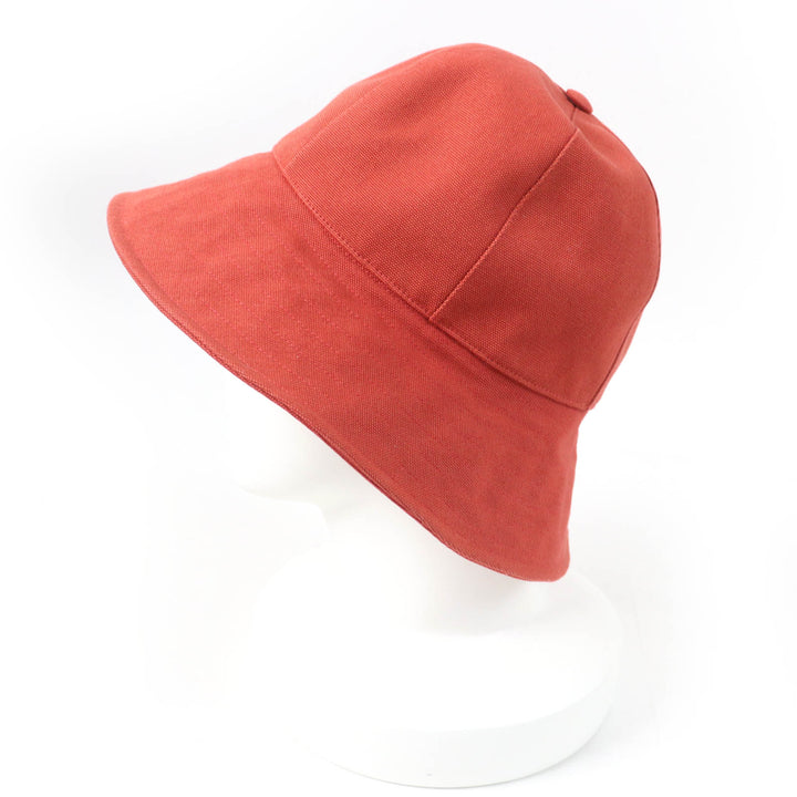 Excellent HERMES hat Serie Metal 100% cotton, canvas Orange series cotton 57