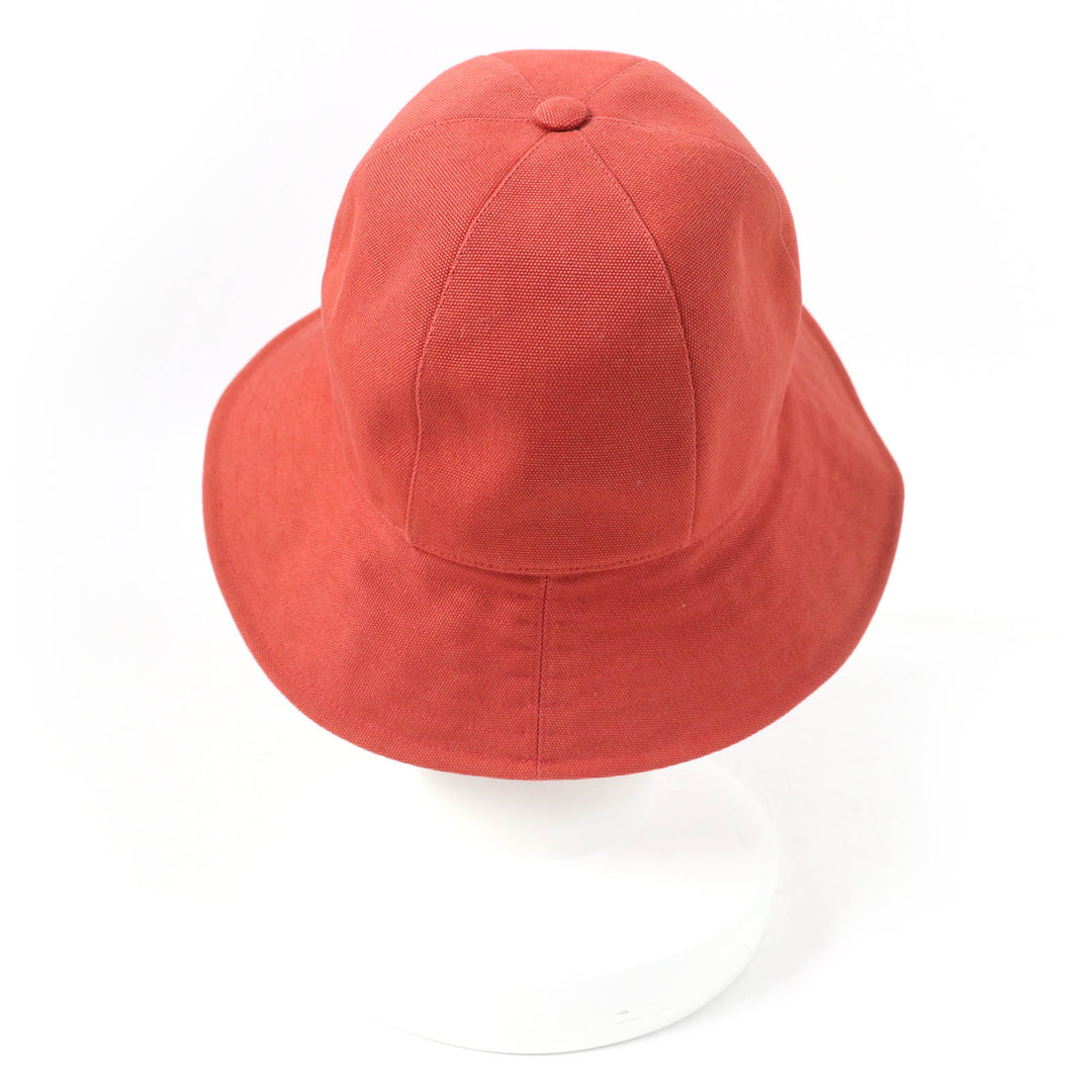 Excellent HERMES hat Serie Metal 100% cotton, canvas Orange series cotton 57